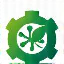 Gear and leaf icon