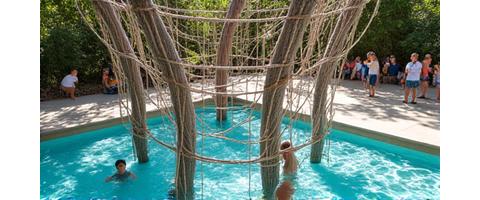 Aquatic climbing net for kids