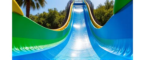 Vibrant spiral water slide